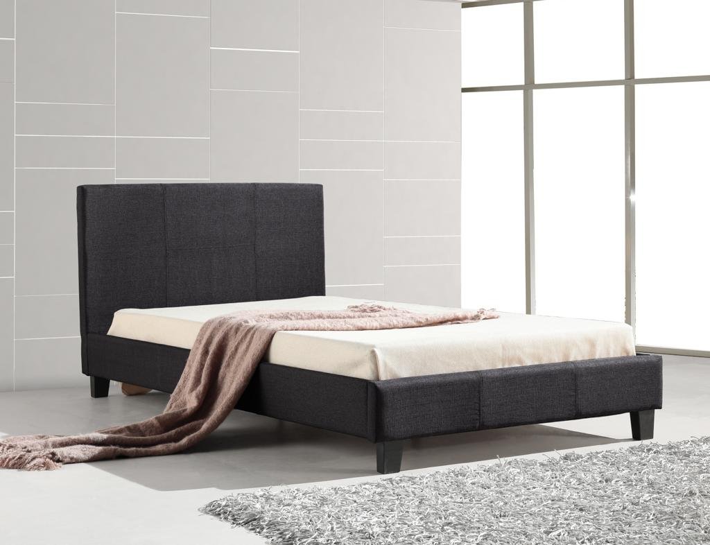 Modern Black Faux Leather Platform Bed Frame