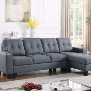 L Shape Fabric Sectional Sofa with Storage Chaise