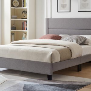 Wingback Upholstered Bed Frame | Black | Grey | White