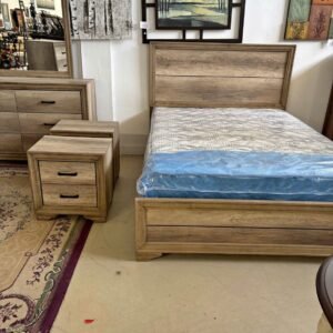 Rustic Oak Wood Grain Bedroom Set