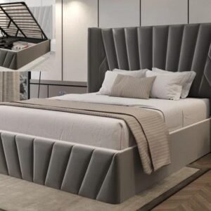 Luxury Lift Up Velvet Storage Bed